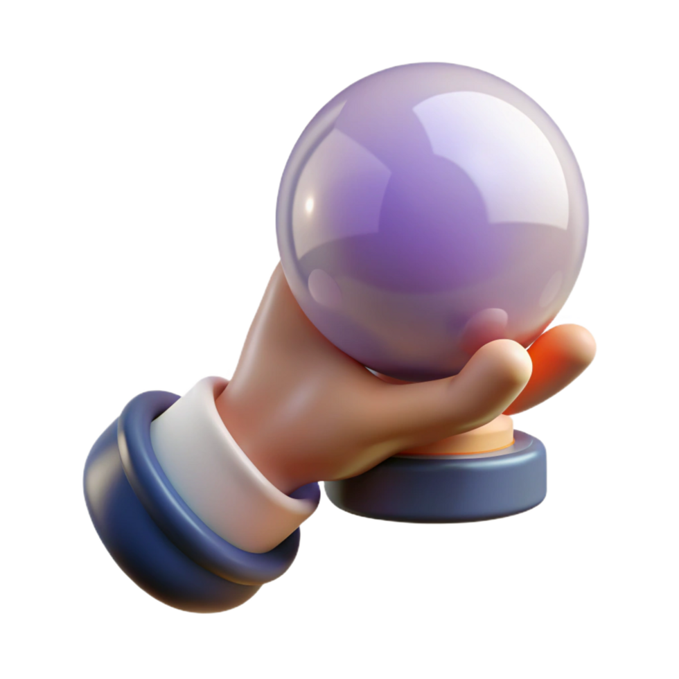 majestic distinguished A single, withered hand, clutching a crystal ball. NO BACKGROUND with Transparent Background. png