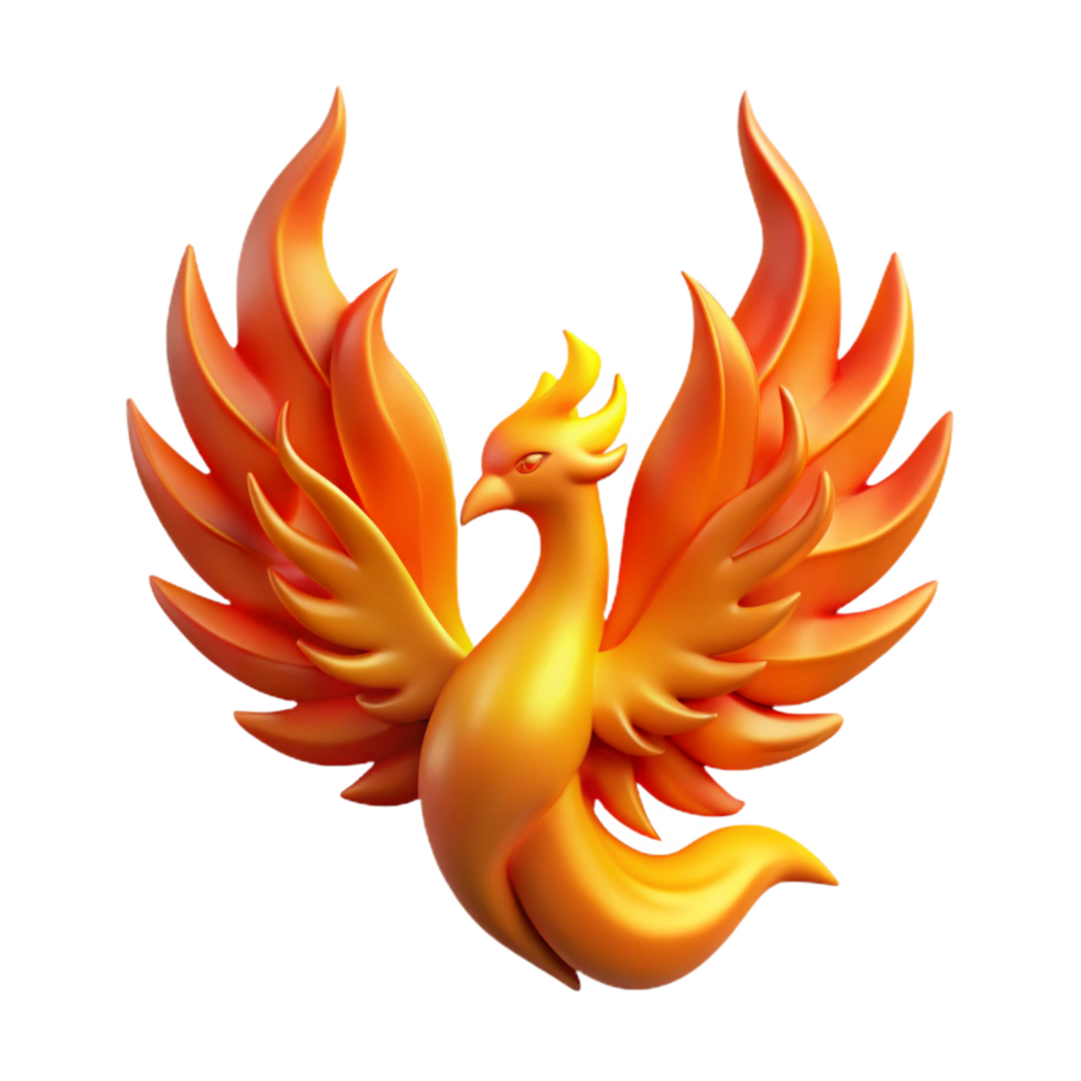 inspired organic A stylized phoenix engulfed in flames, NO BACKGROUND with Transparent Background. top-tier png