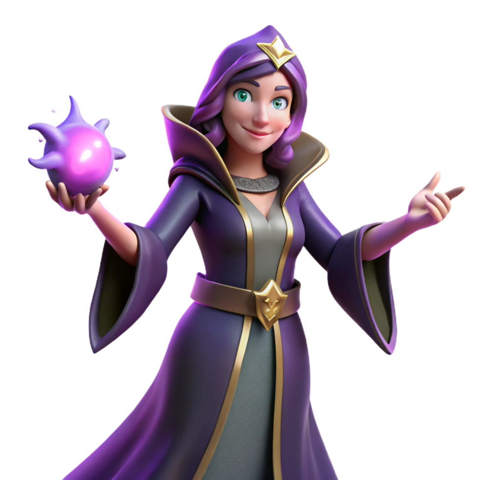 alluring romantic tropical A powerful sorceress casting a spell, NO BACKGROUND with Transparent Background. high resolution png