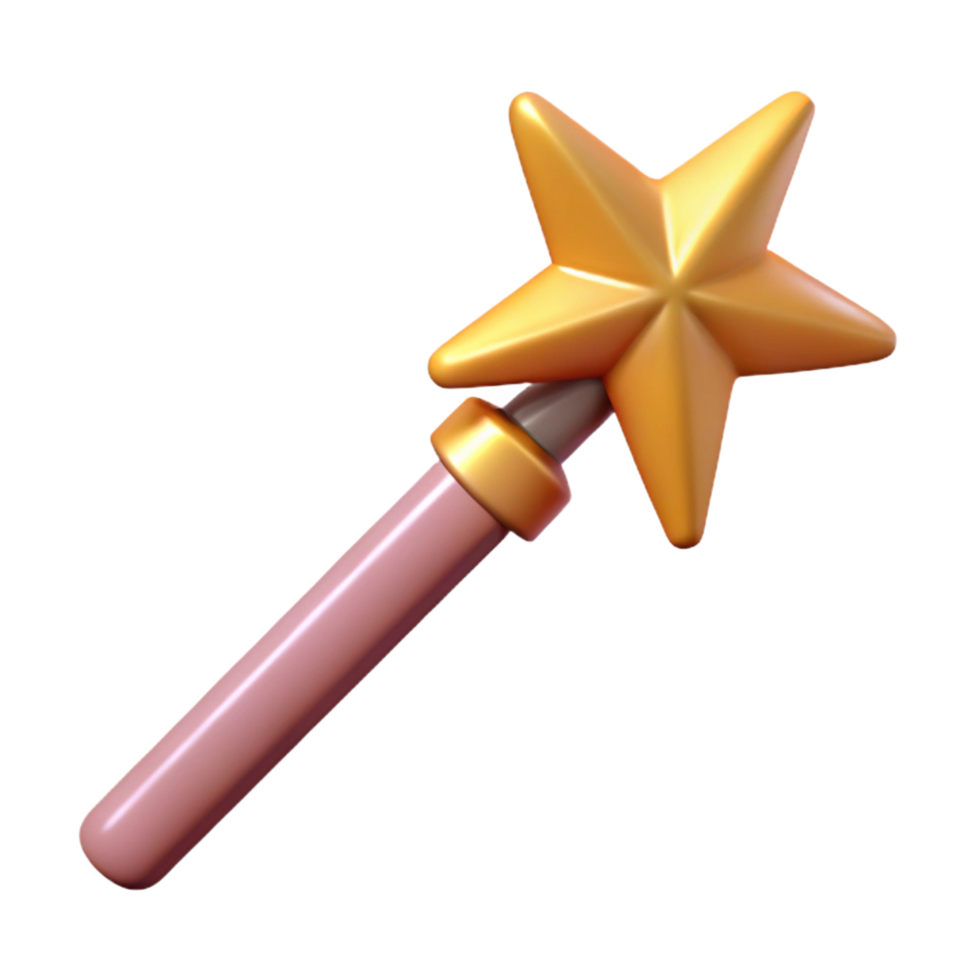 breathtaking passionate futuristic A single, sparkling magic wand, NO BACKGROUND with Transparent Background. masterfully captured png