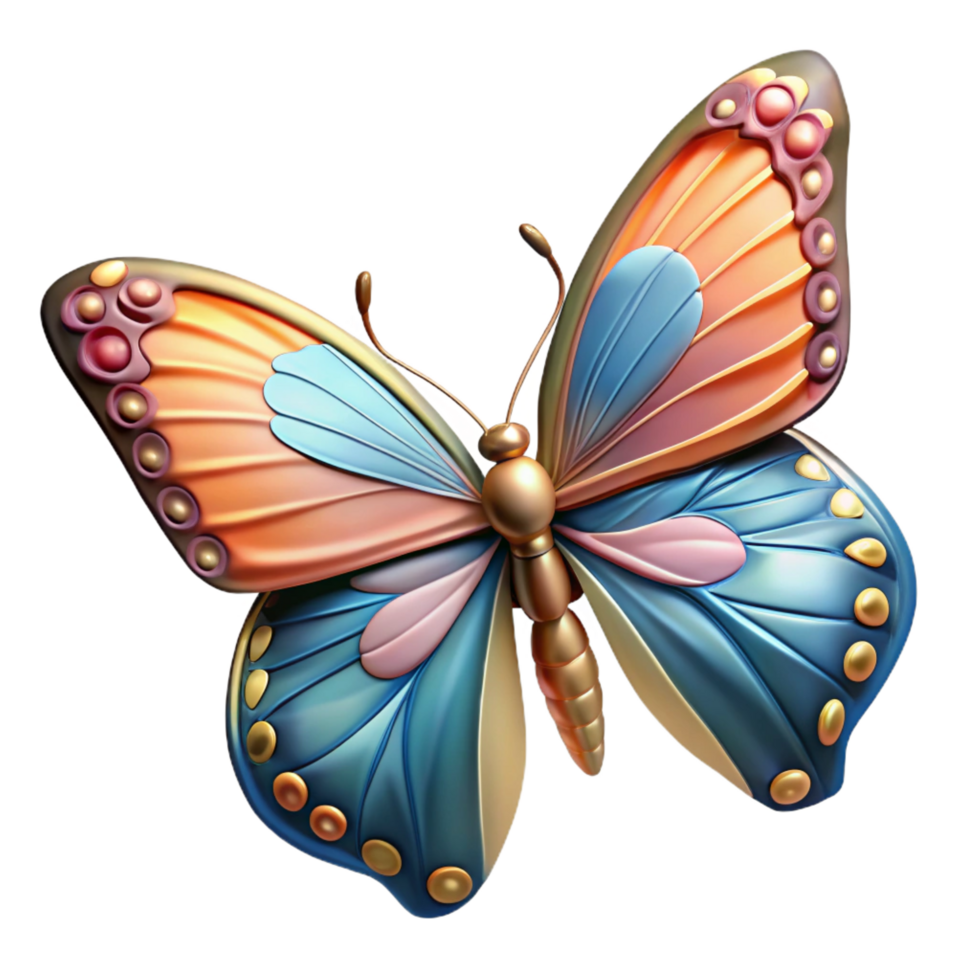 fascinating traditional A delicate butterfly with intricate wing patterns, NO BACKGROUND with Transparent Background. expertly shot png