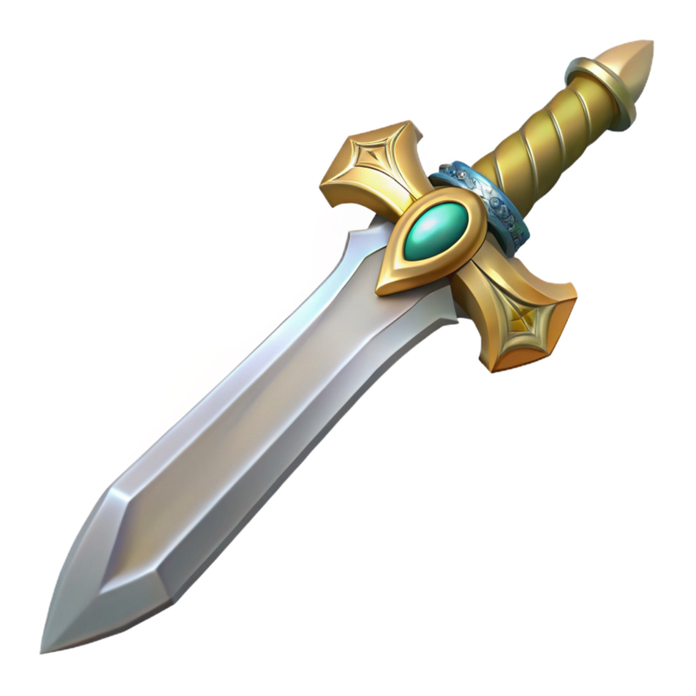 celebrated artistic A single, ancient sword with intricate carvings, NO BACKGROUND with Transparent Background. genuine png