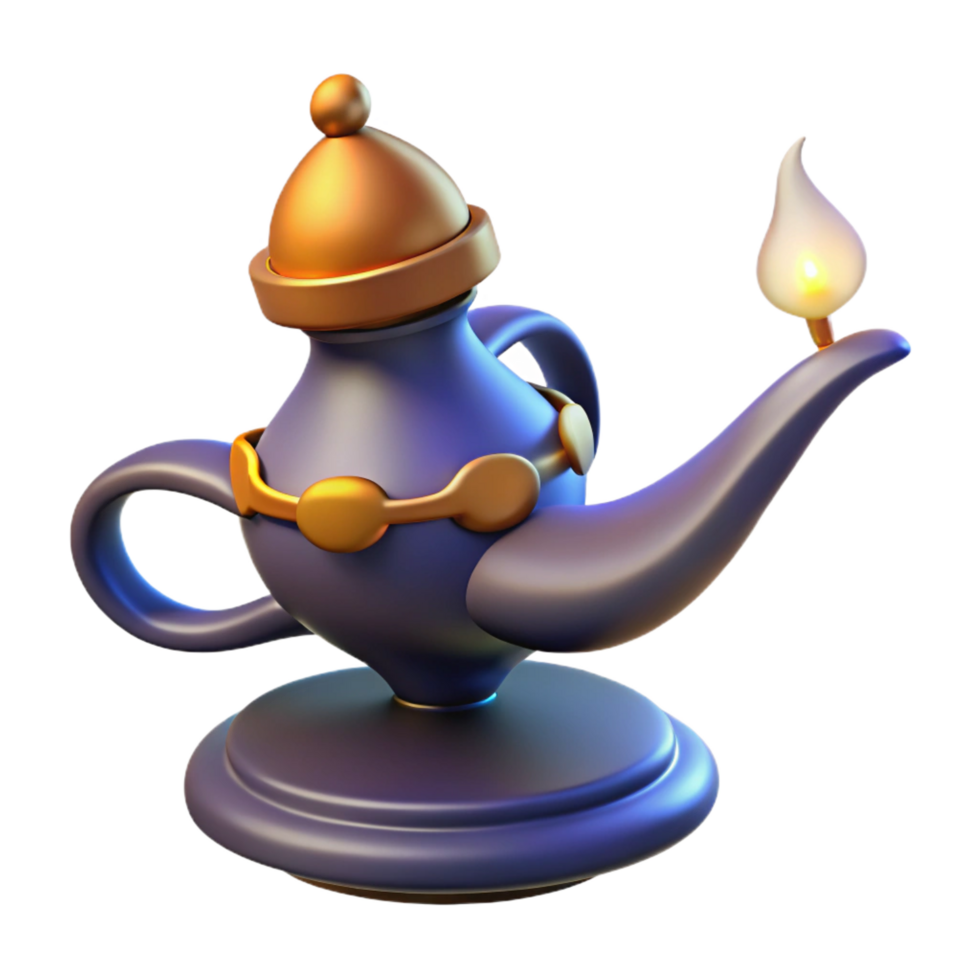 glorious timeless A powerful djinn emerging from a lamp, NO BACKGROUND with Transparent Background. png