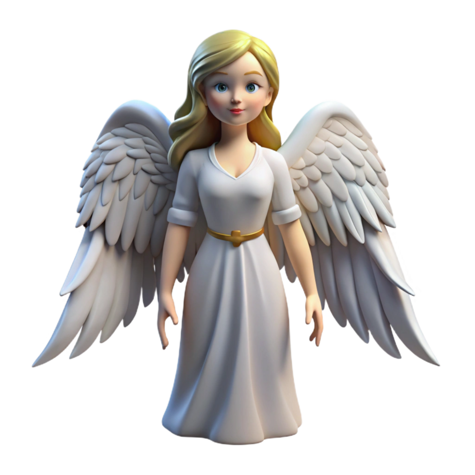 mesmerizing bohemian A beautiful angel with feathered wings, NO BACKGROUND with Transparent Background. 4K png