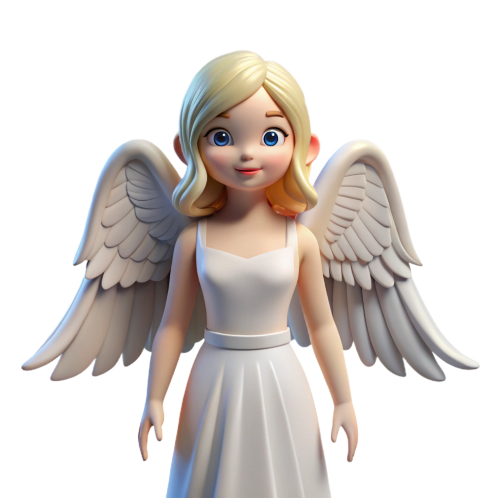 ethereal majestic A beautiful angel with feathered wings, NO BACKGROUND with Transparent Background. top-tier png