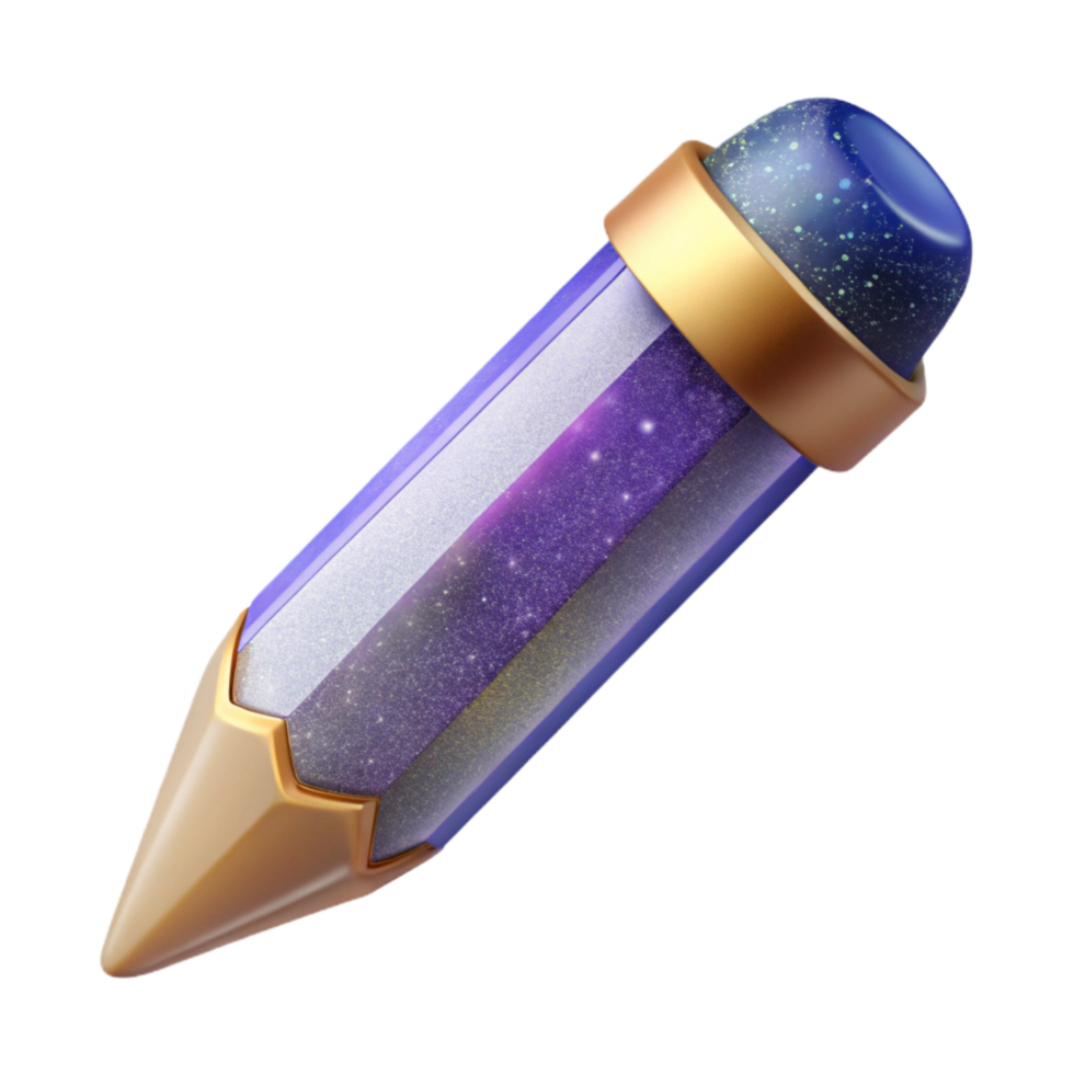 serene classic Pencil with Soft Shadow Transparent Background genuine png