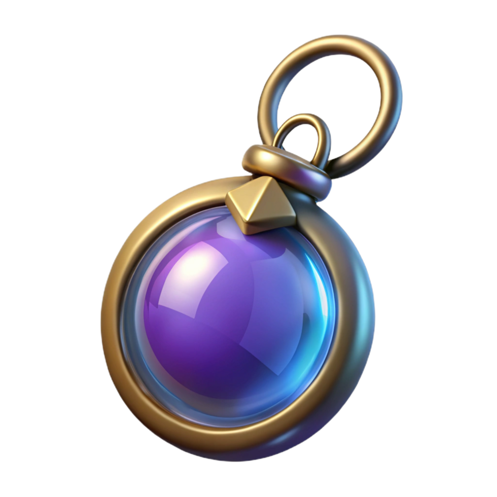 playful splendid A single, enchanted amulet, NO BACKGROUND with Transparent Background. 8K png