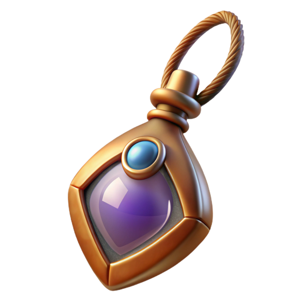 nostalgic glorious A single, enchanted amulet, NO BACKGROUND with Transparent Background. high resolution png