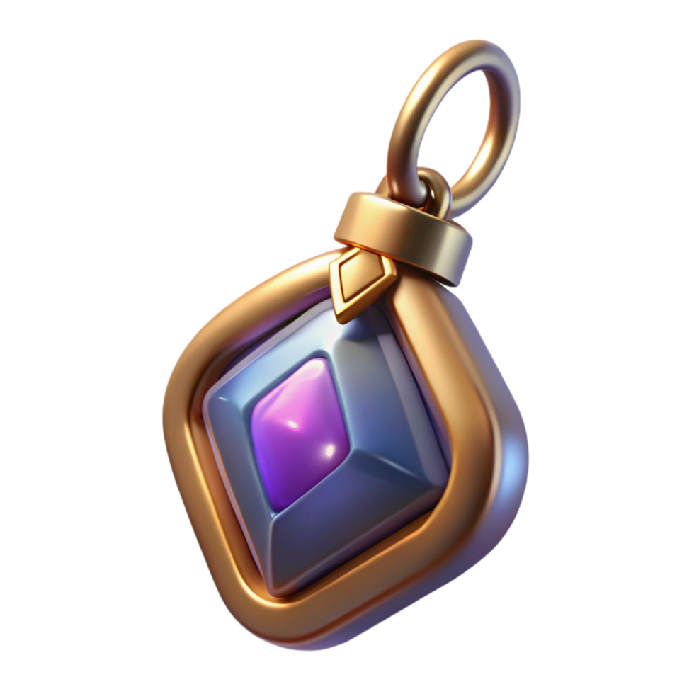 dazzling intense elegant A single, enchanted amulet, NO BACKGROUND with Transparent Background. masterfully captured png