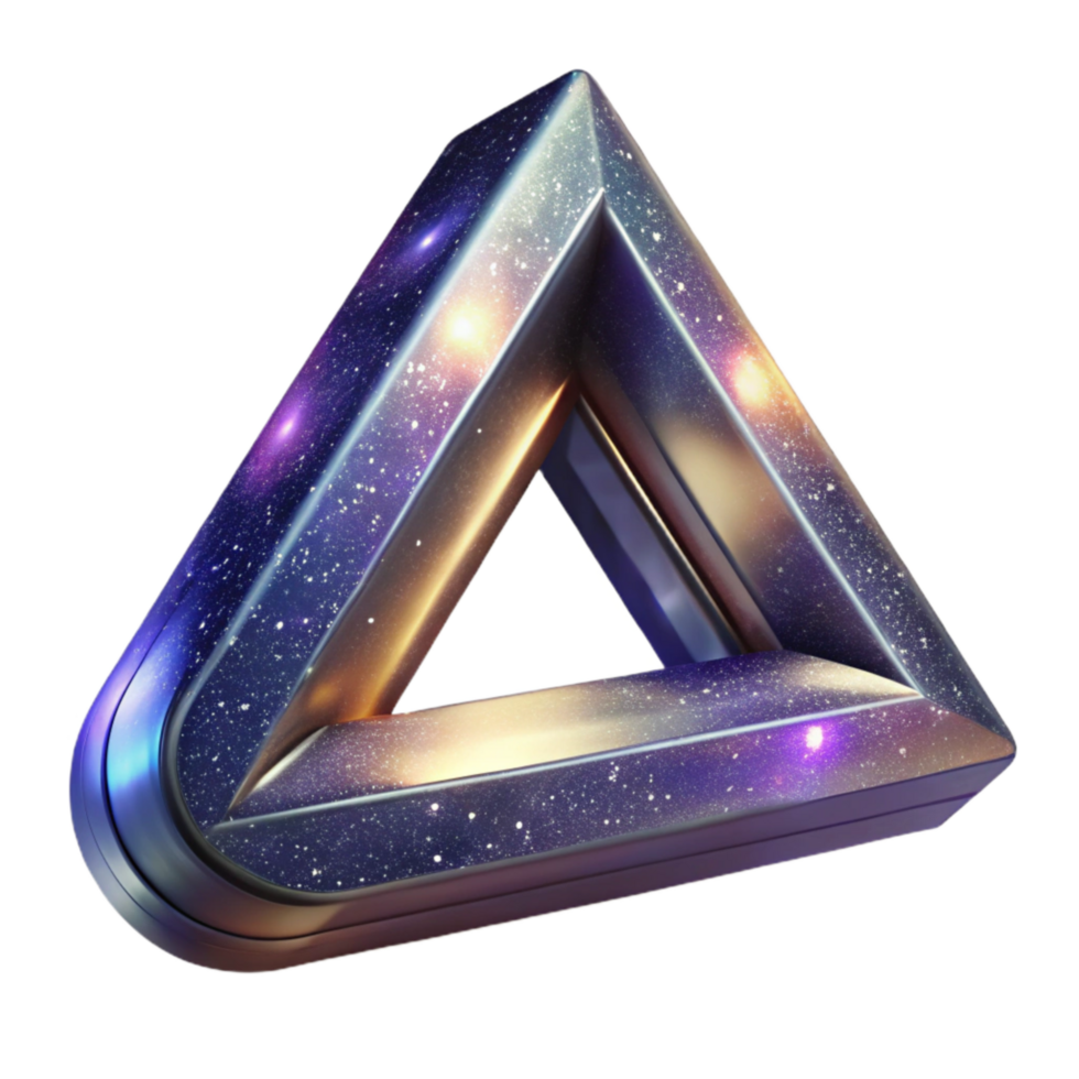 beautiful modern Penrose Triangle Illusion Impossible Object Transparent genuine png