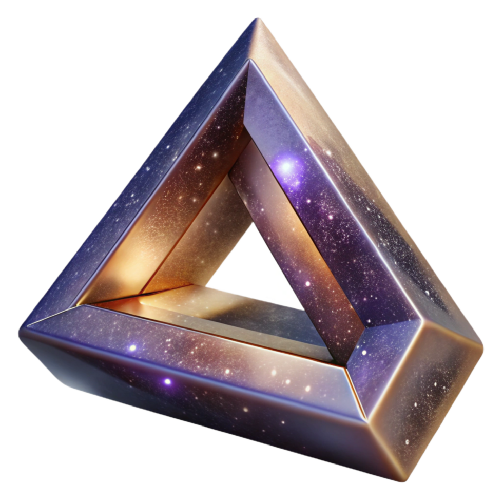 elegant classic Penrose Triangle Illusion Impossible Object Transparent png