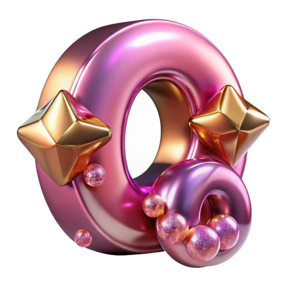 impressive abstract Pink Metallic Font Transparent Background detailed png