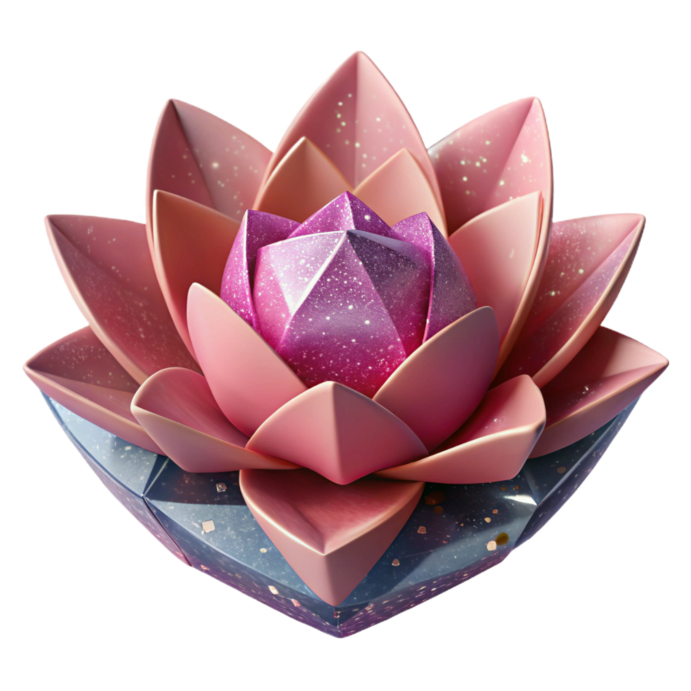 vibrant modern Pink Origami Flower Cutout Element on Transparent Background authentic png