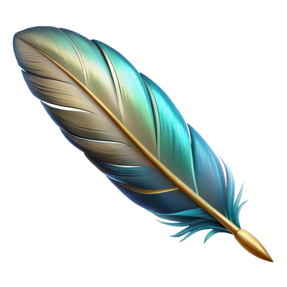 distinguished impressionist A majestic griffin feather, NO BACKGROUND with Transparent Background. ultra HD png