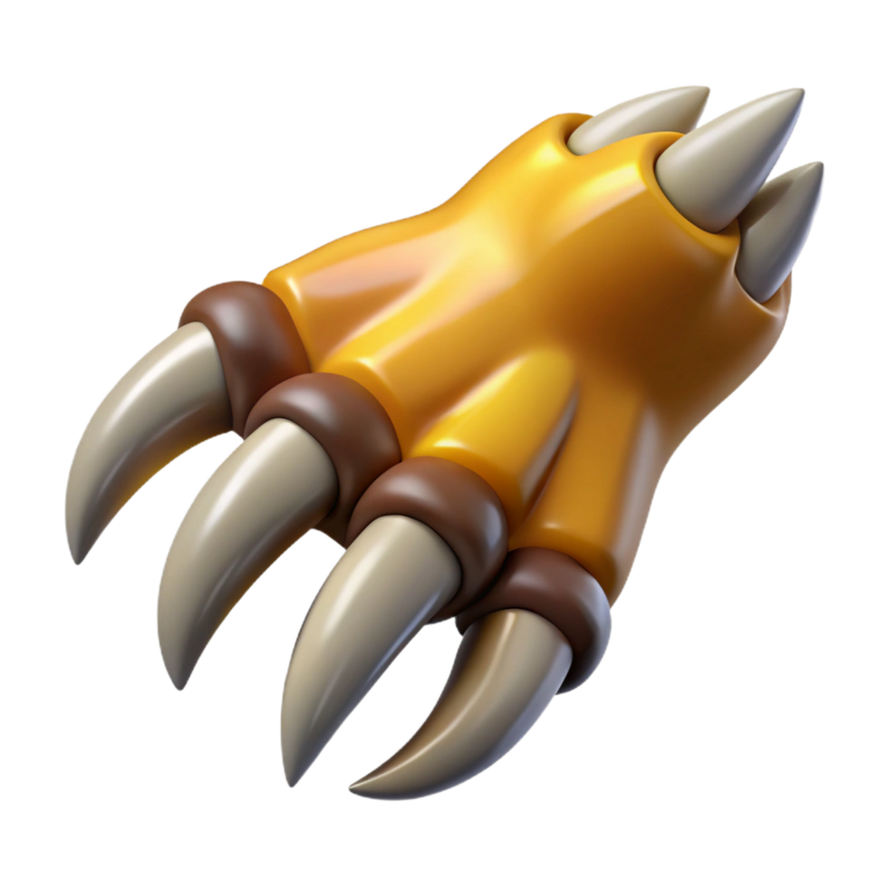 coveted industrial A fierce werewolf claw, NO BACKGROUND with Transparent Background. 8K png