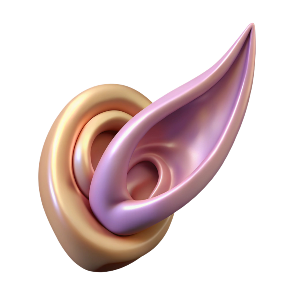 alluring unforgettable A beautiful elf ear, NO BACKGROUND with Transparent Background. png
