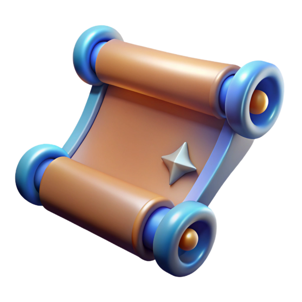 splendid inspired A single, magic scroll, NO BACKGROUND with Transparent Background. png