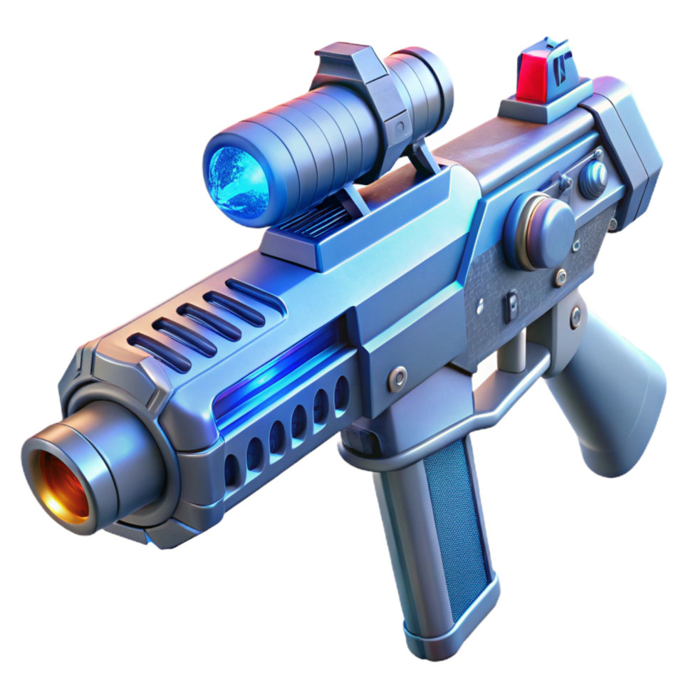 unforgettable impressionist Laser rifle, sci-fi weapon, advanced technology. NO BACKGROUND with Transparent Background. high resolution png