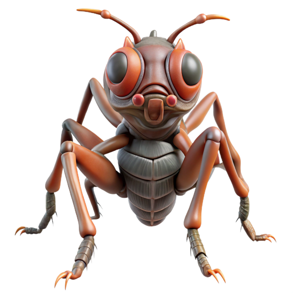 dynamic hypnotic Alien insect, chitinous exoskeleton, multiple legs. NO BACKGROUND with Transparent Background. expertly shot png