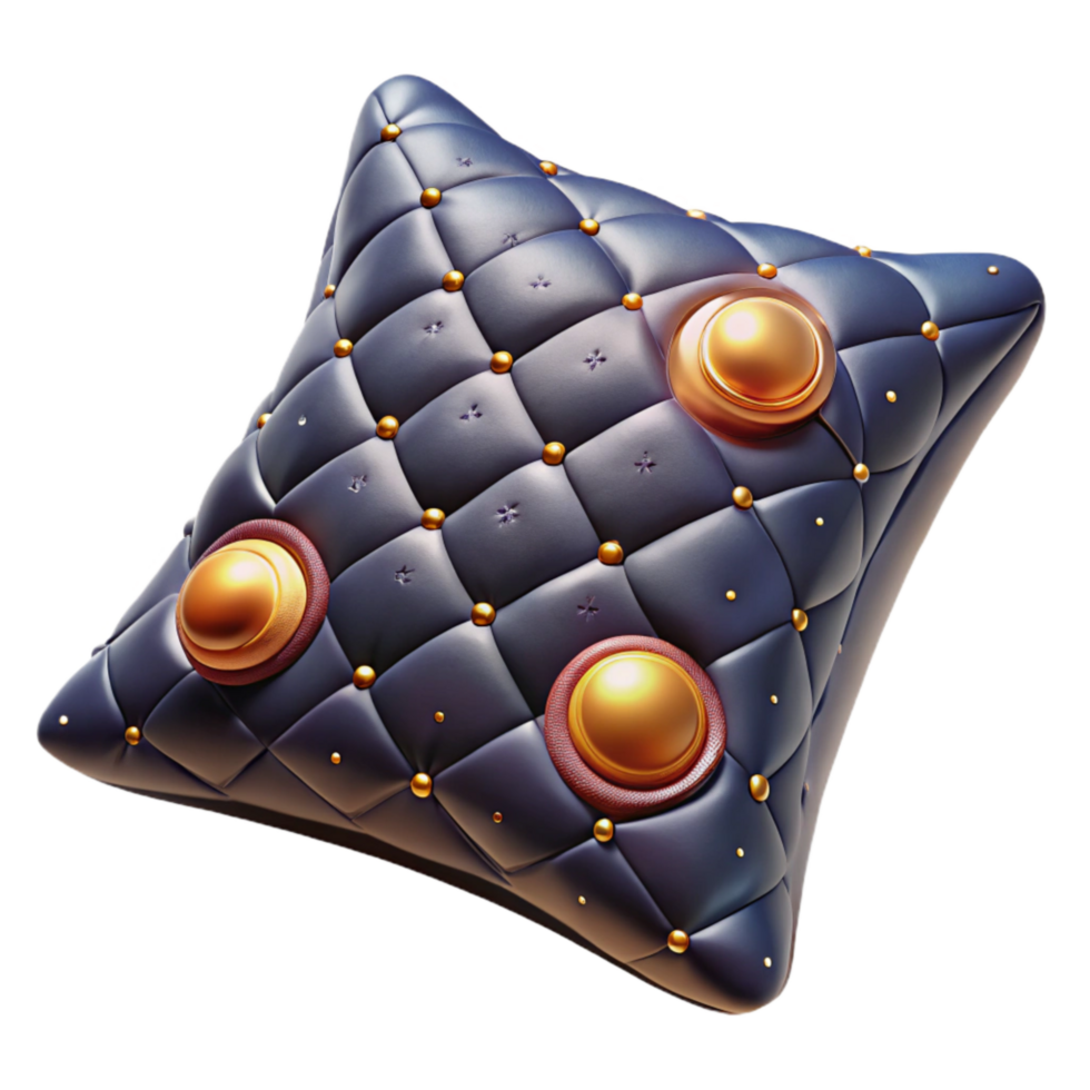 elegant creative Quilted Pillow with Button Detail Cutout Element exclusive png