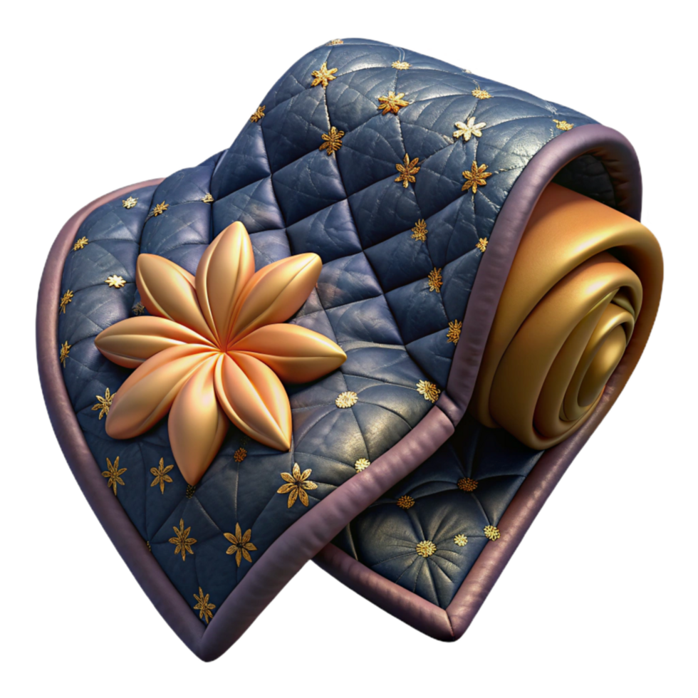 dramatic abstract Quilted Throw Blanket with Floral Pattern Cutout Element authentic png