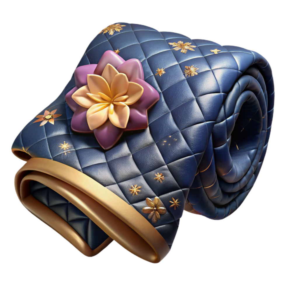 extraordinary artistic Quilted Throw Blanket with Floral Pattern Cutout Element genuine png