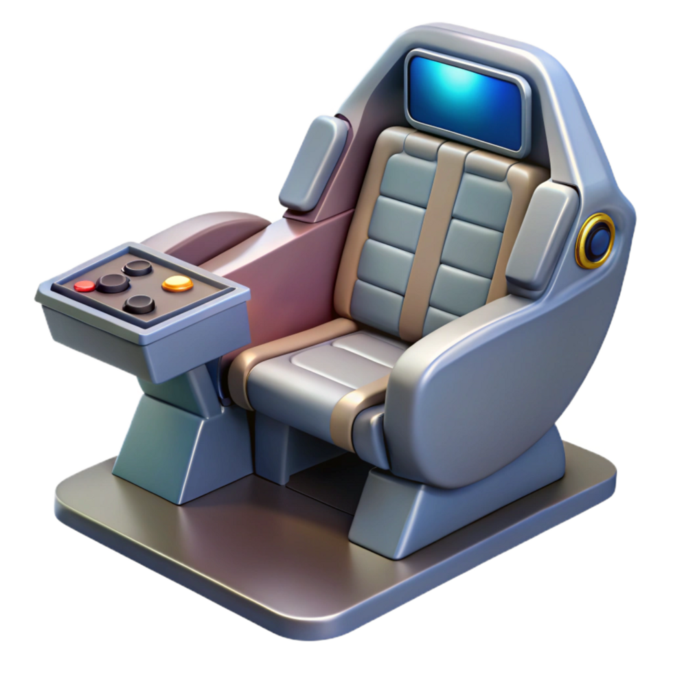 enchanting exemplary Spaceship cockpit, pilot seat, control panel. NO BACKGROUND with Transparent Background. png