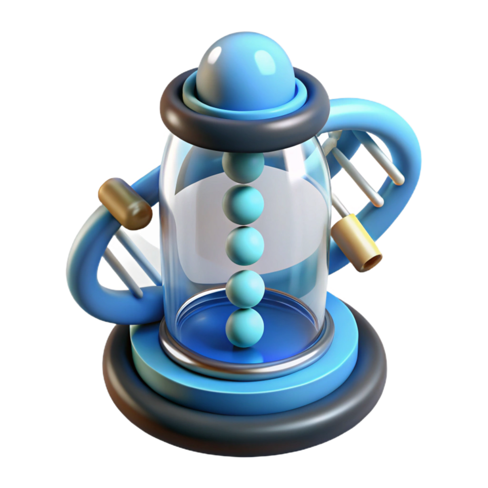 unparalleled vintage Genetic modification device, futuristic lab equipment, DNA manipulation. NO BACKGROUND with Transparent Background. high quality png