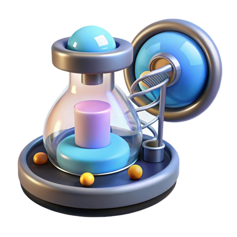 spectacular vintage Genetic modification device, futuristic lab equipment, DNA manipulation. NO BACKGROUND with Transparent Background. precision png