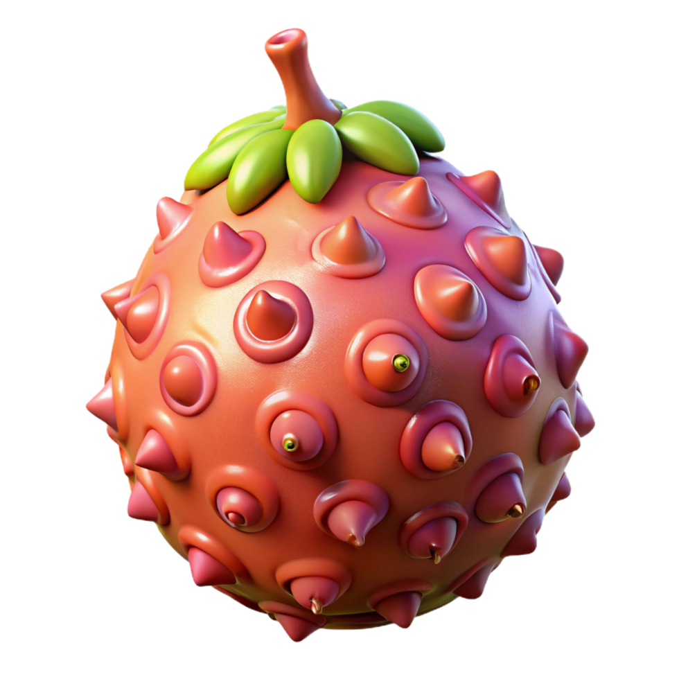 stunning mid-century Alien fruit, strange colors, unusual texture. NO BACKGROUND with Transparent Background. studio quality png