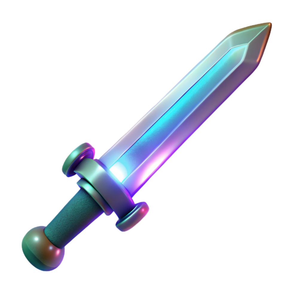 joyful gorgeous Energy blade, glowing sword, futuristic weapon. NO BACKGROUND with Transparent Background. refined png