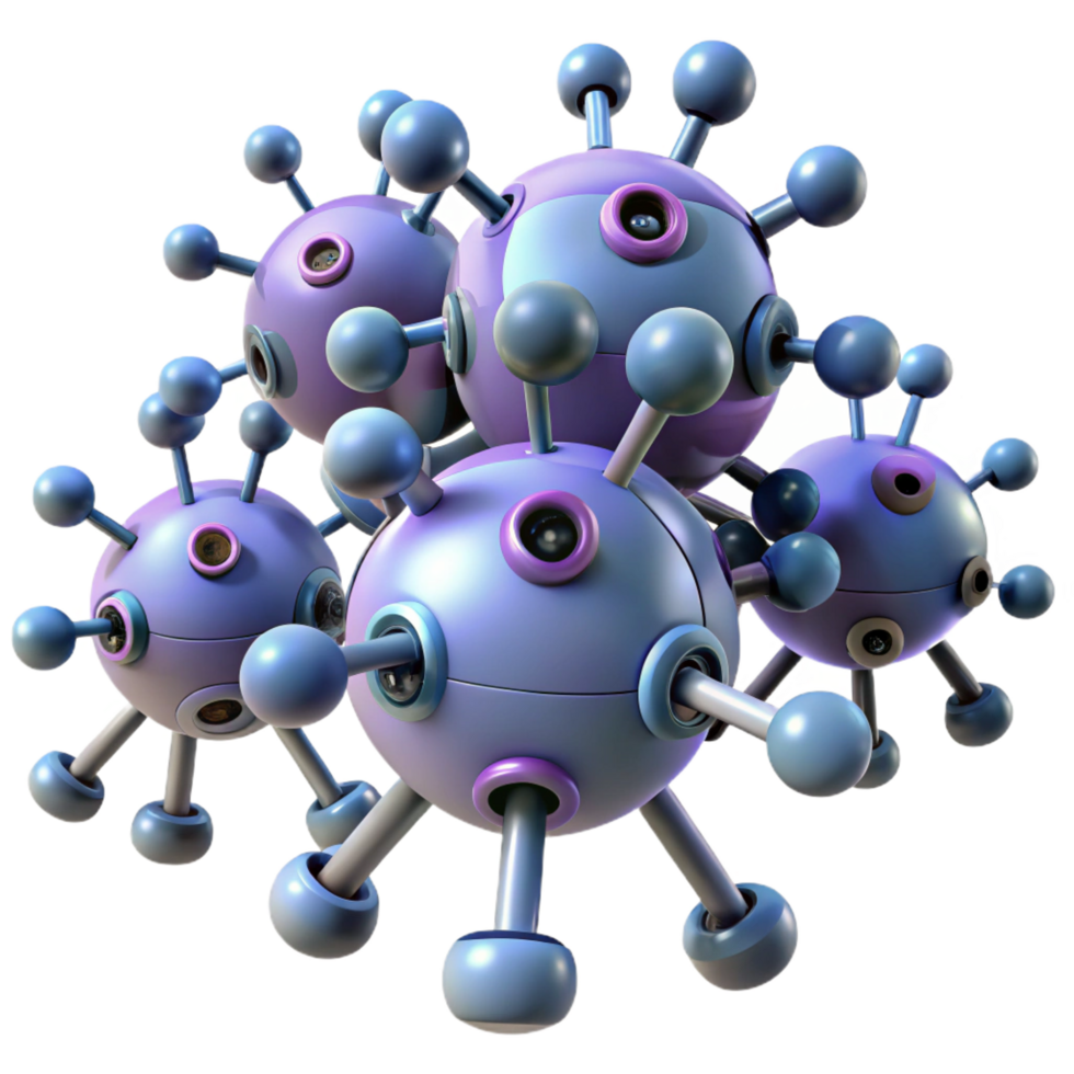 wonderful standout Nanobot swarm, microscopic robots, medical technology. NO BACKGROUND with Transparent Background. png