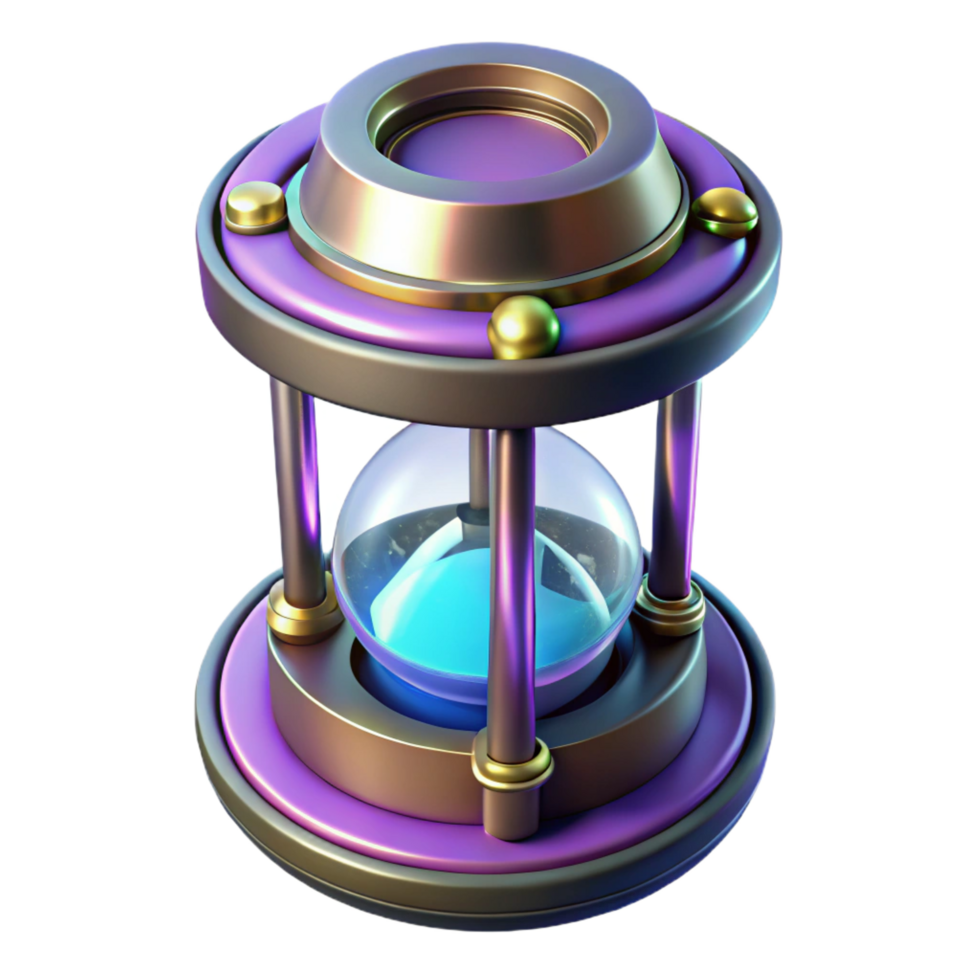 radiant bohemian Time travel device, futuristic gadget, temporal manipulation. NO BACKGROUND with Transparent Background. professional png