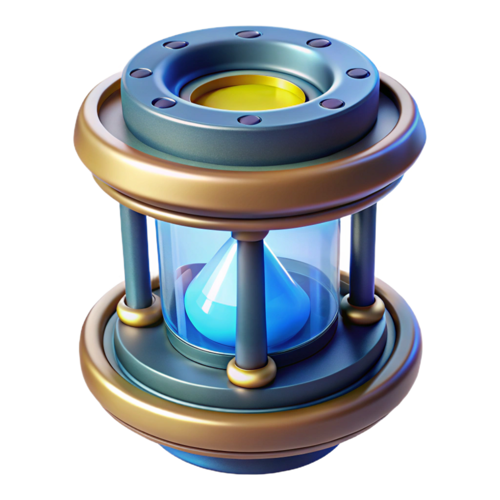 glorious coastal Time travel device, futuristic gadget, temporal manipulation. NO BACKGROUND with Transparent Background. handcrafted png