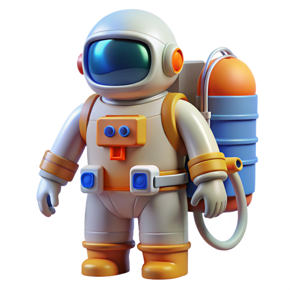 notable art deco Space suit, astronaut gear, life support system. NO BACKGROUND with Transparent Background. sharp png