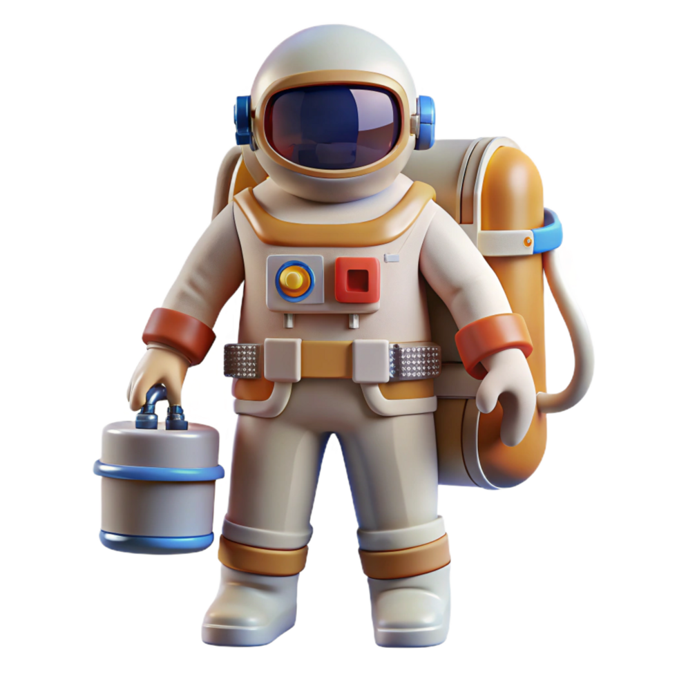 impressive calm minimalist Space suit, astronaut gear, life support system. NO BACKGROUND with Transparent Background. top-tier png