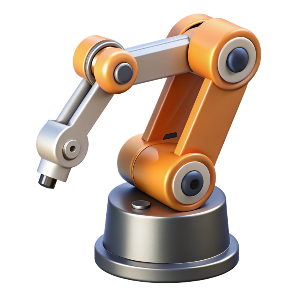 stunning iconic Robot arm, industrial design, mechanical manipulator. NO BACKGROUND with Transparent Background. png