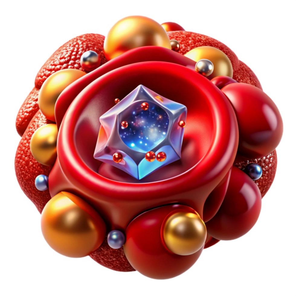 dramatic contemporary Red Blood Cells Fractal Microscopic View Cutout original png