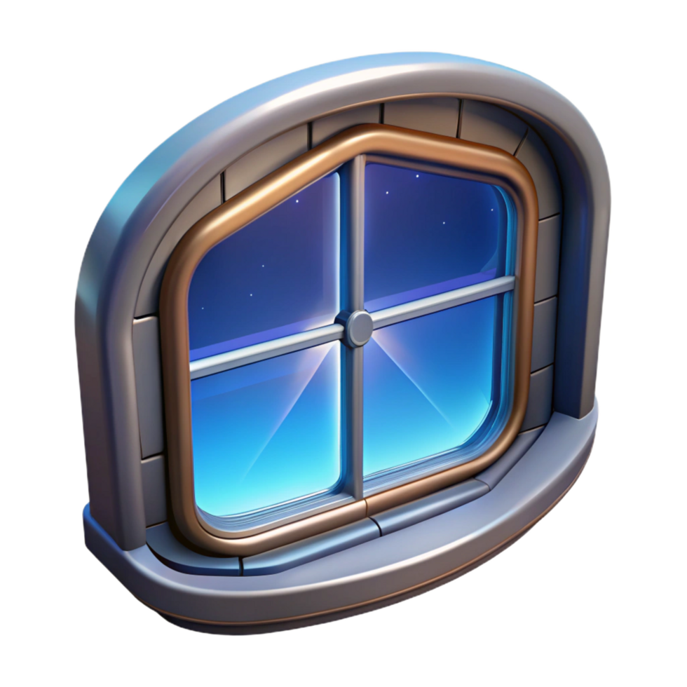 gorgeous creative Spaceship window, futuristic design, panoramic view. NO BACKGROUND with Transparent Background. expertly shot png