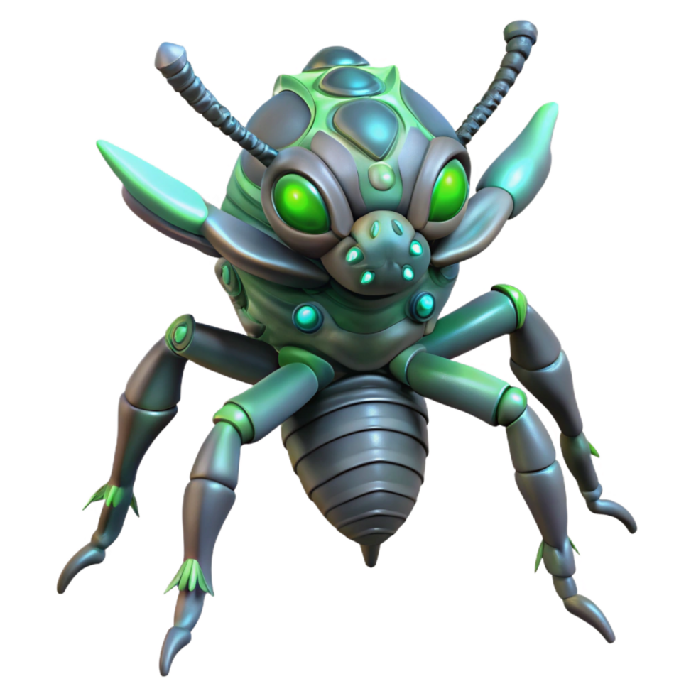 stunning melancholic elegant Alien insect, chitinous armor, multiple legs, bioluminescent markings. NO BACKGROUND with Transparent Background. perfect clarity png