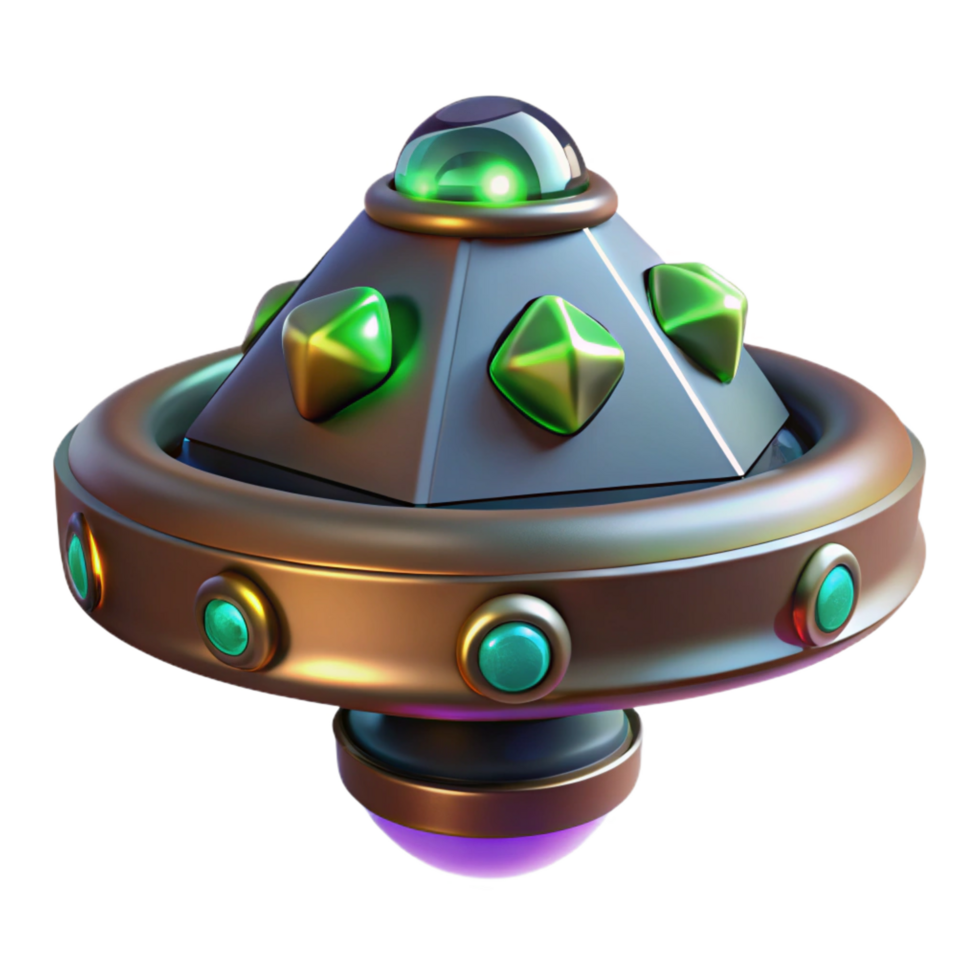 impressive sought-after Alien artifact, strange symbols, glowing, unknown purpose, mysterious. NO BACKGROUND with Transparent Background. png