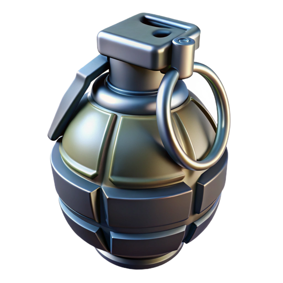 breathtaking romantic rustic Futuristic grenade, sleek design, advanced explosives, dangerous technology. NO BACKGROUND with Transparent Background. professional png
