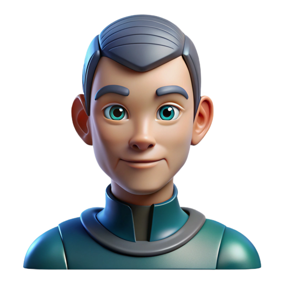 wonderful coastal Android head, realistic human features, synthetic skin, advanced AI. NO BACKGROUND with Transparent Background. 8K png