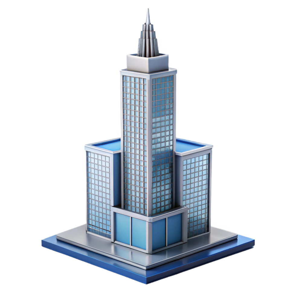 impressive harmonious victorian Modern skyscraper architectural model NO BACKGROUND with Transparent Background. exclusive png