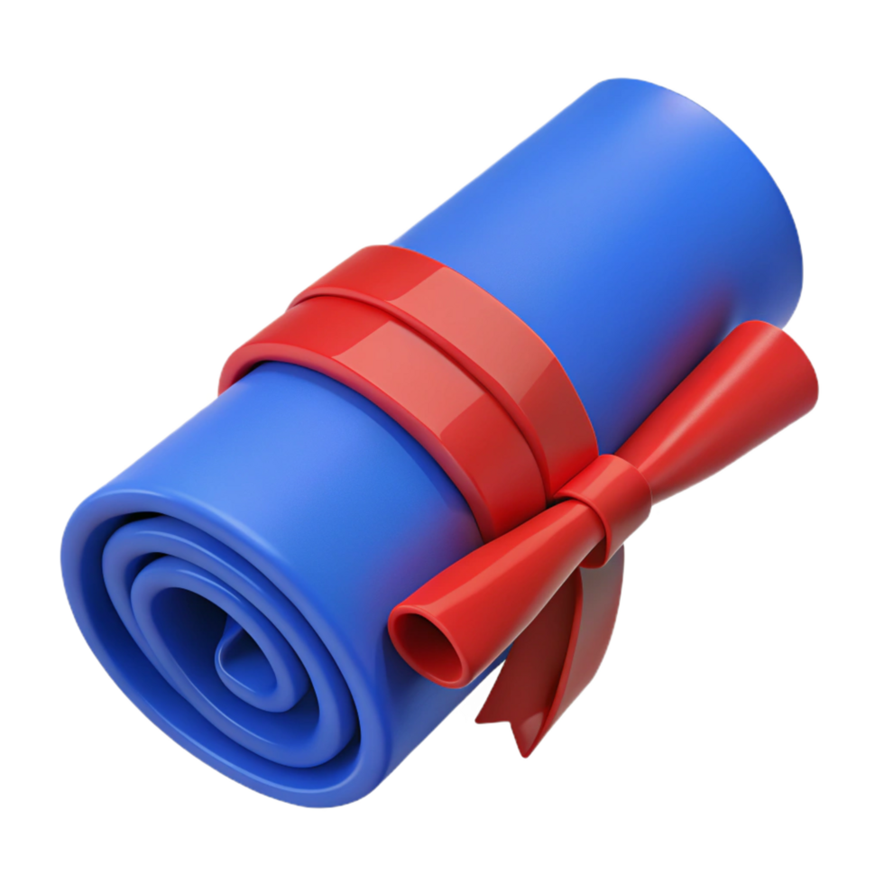 signature classic Blueprints rolled up and tied with a red ribbon NO BACKGROUND with Transparent Background. top-tier png