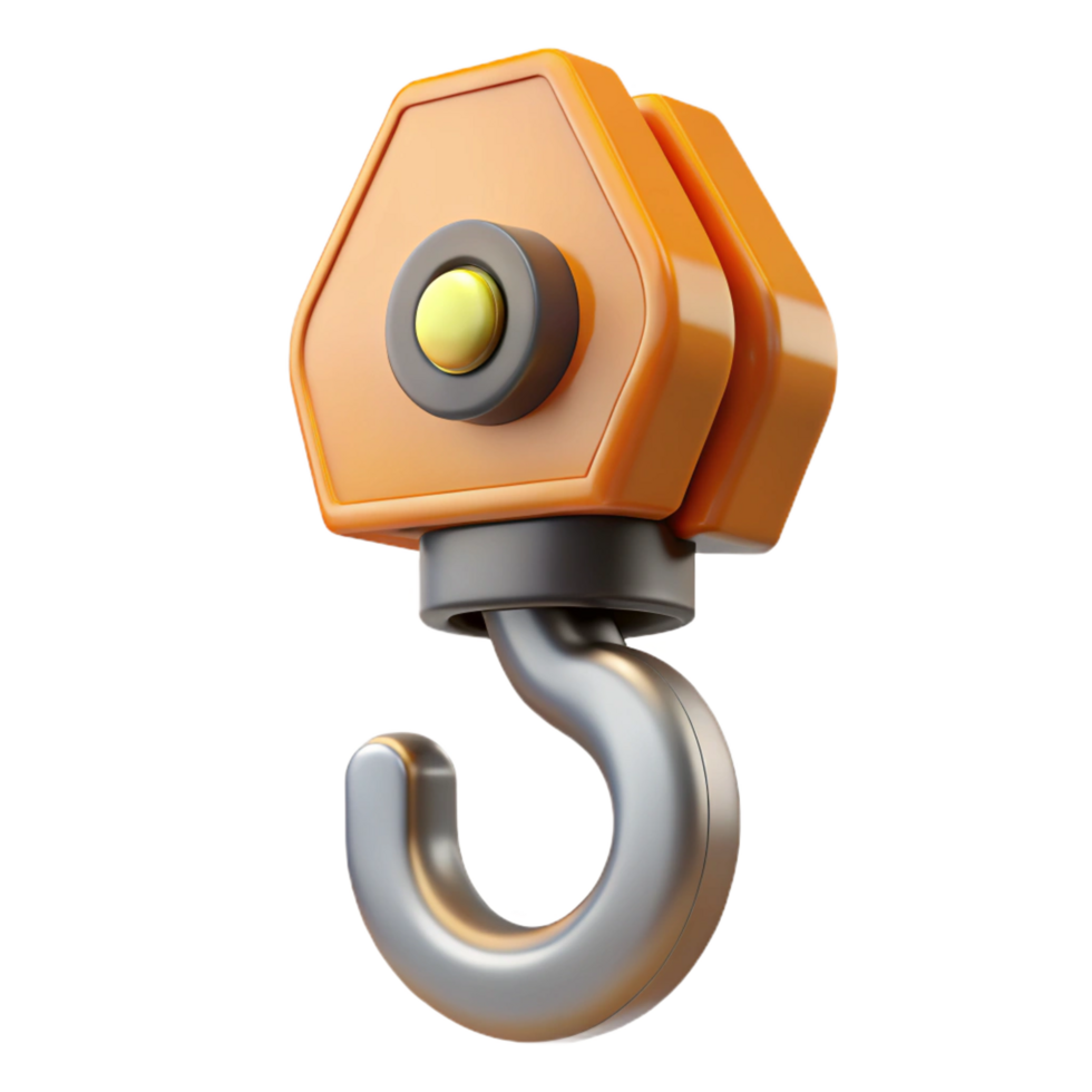 iconic renaissance Construction crane hook NO BACKGROUND with Transparent Background. refined png