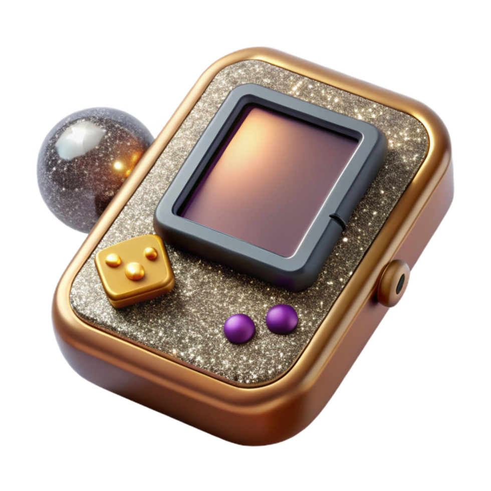 vibrant vintage Retro Game Console Top View Isolated Cutout premium png