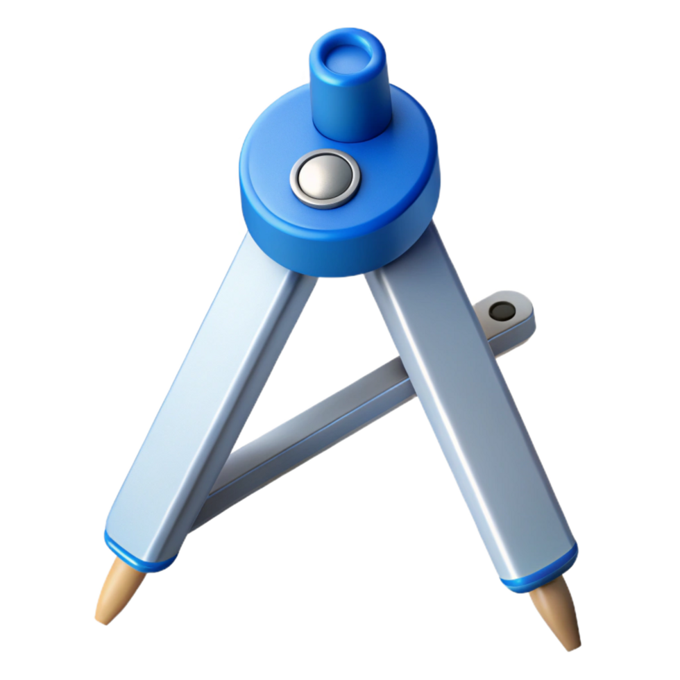 pristine minimalist Architectural drafting compass NO BACKGROUND with Transparent Background. ultra HD png
