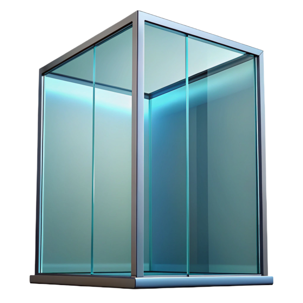 inspired bohemian Glass curtain wall panel NO BACKGROUND with Transparent Background. professional png