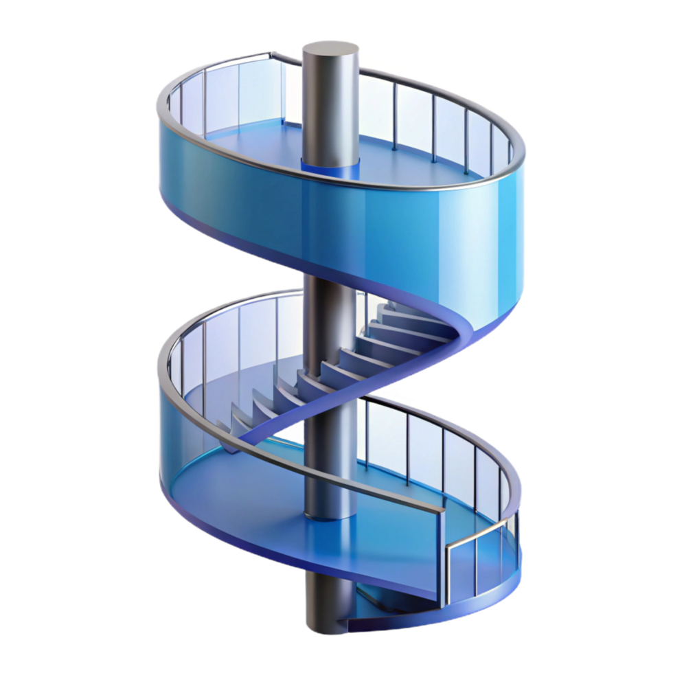 picturesque exceptional Spiral staircase section NO BACKGROUND with Transparent Background. png